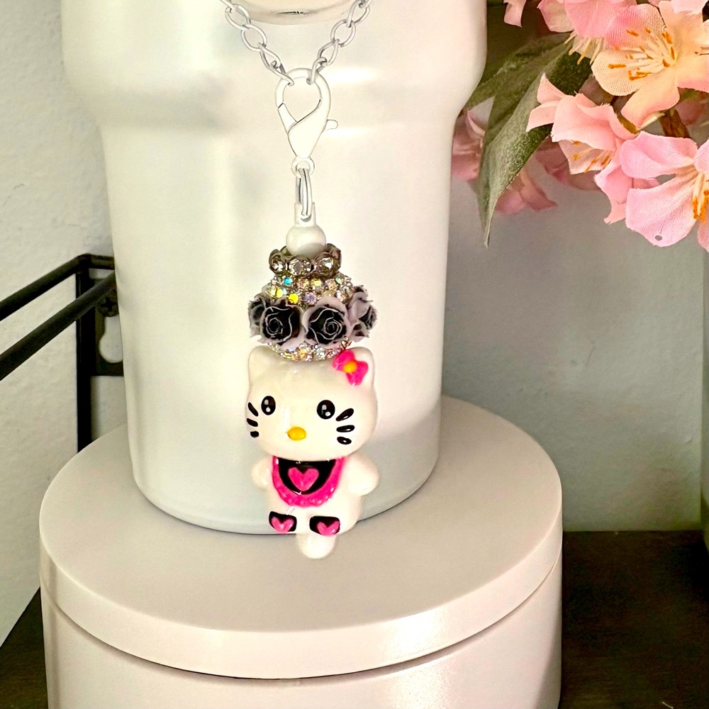 Charming Silver and Pink Keychain
